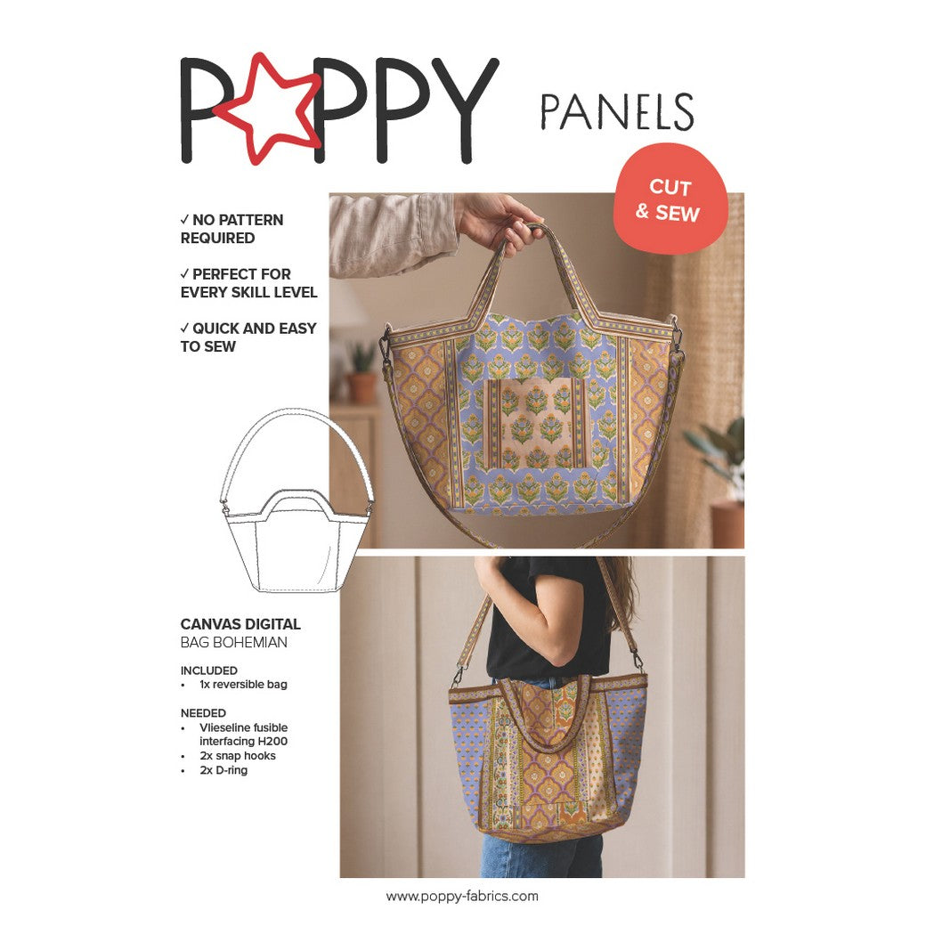 Panneau prêt à coudre – sac à fleurs – multicolore