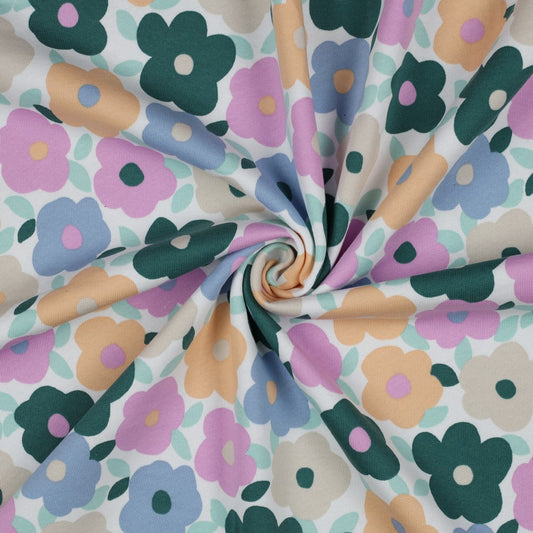 Sweat coton mélangé fleurs pastel POPPY