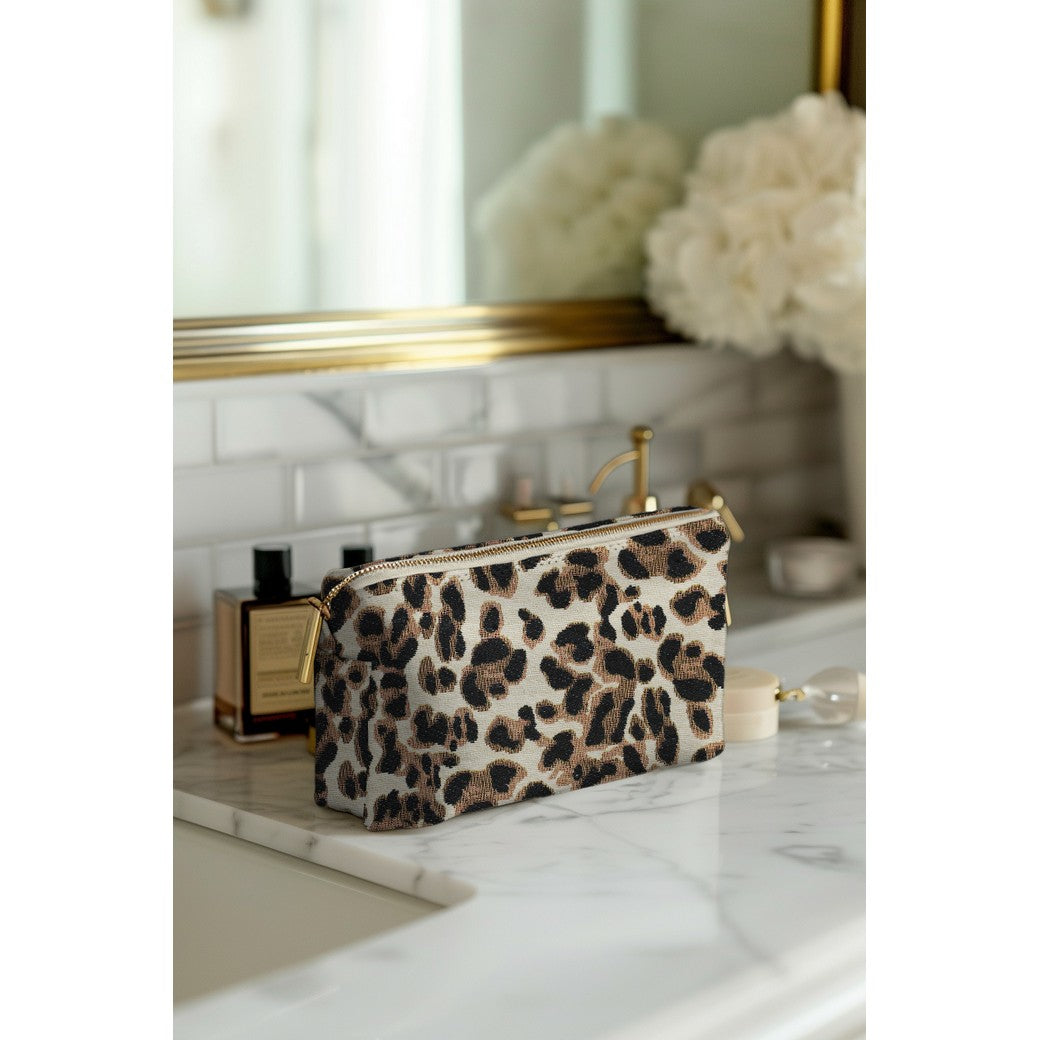 Tissu jacquard gobelin leopard POPPY