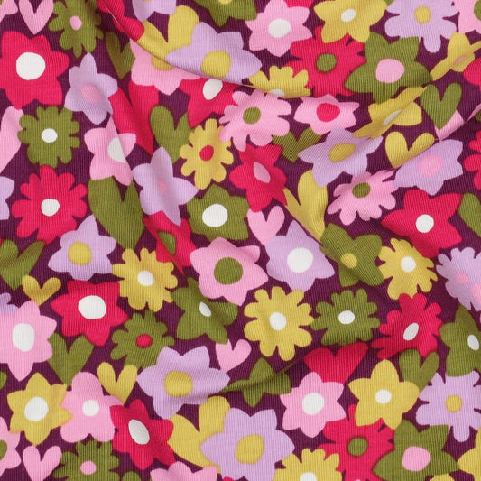 Jersey Flowers – Vert / rose