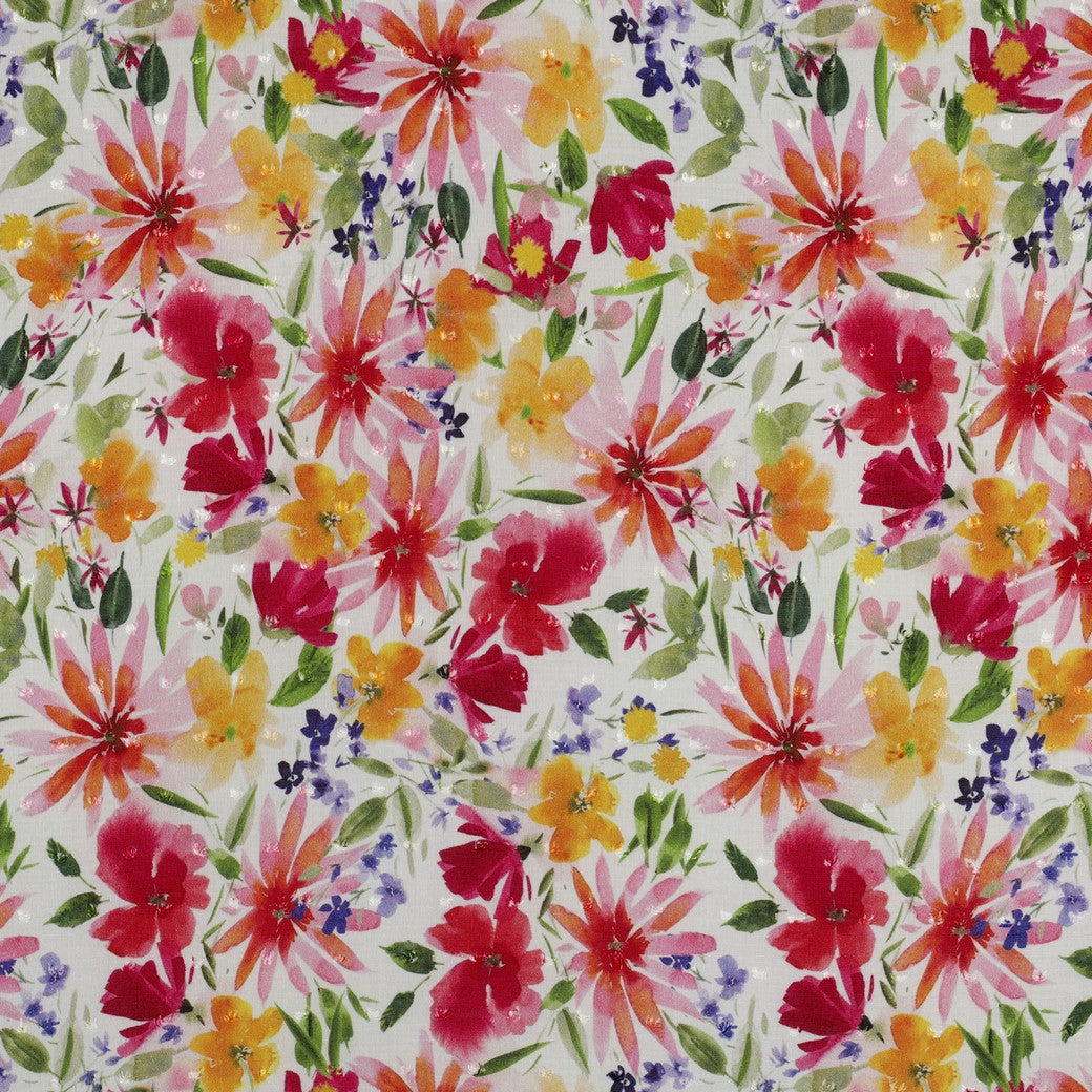 Viscose plumetis imprimé floral POPPY