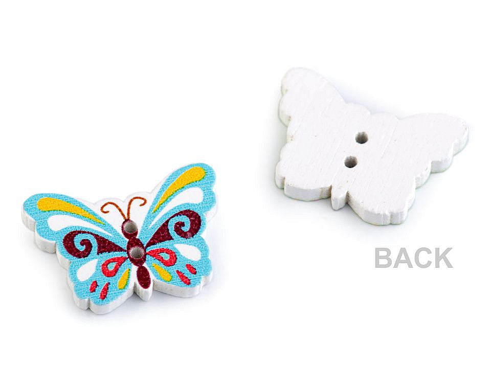 Bouton décoratif en bois, Papillon