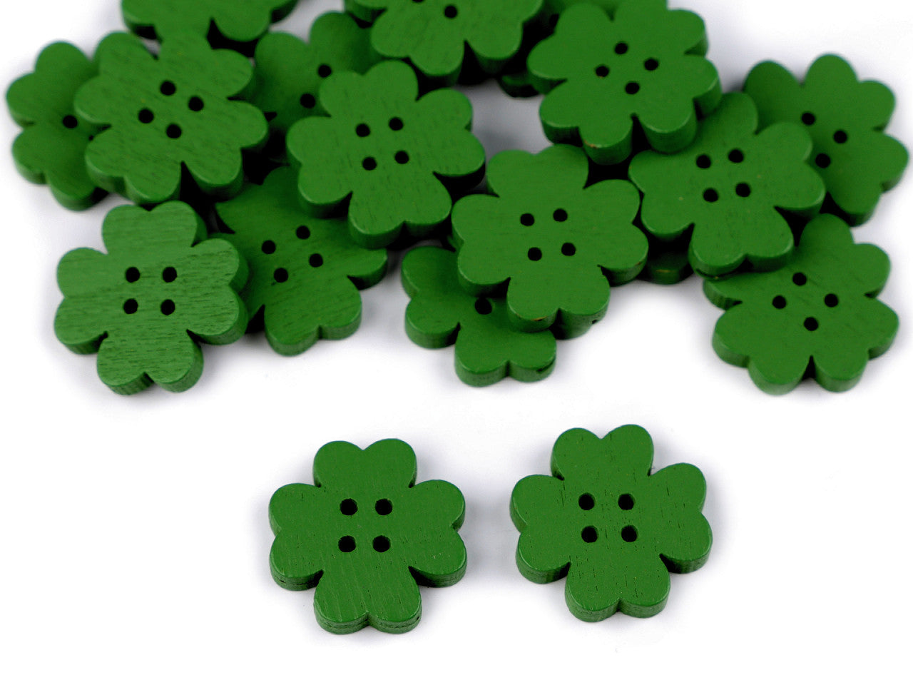 Bouton décoratif en bois Trèfle à quatre feuilles