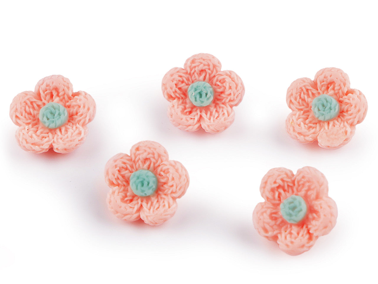 Bouton 3D Imitation fleur en crochet, taille 17,7mm