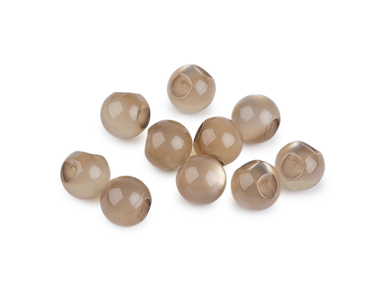 Bouton à coudre Perle/Œil de chat, Ø 10 mm - 10pc