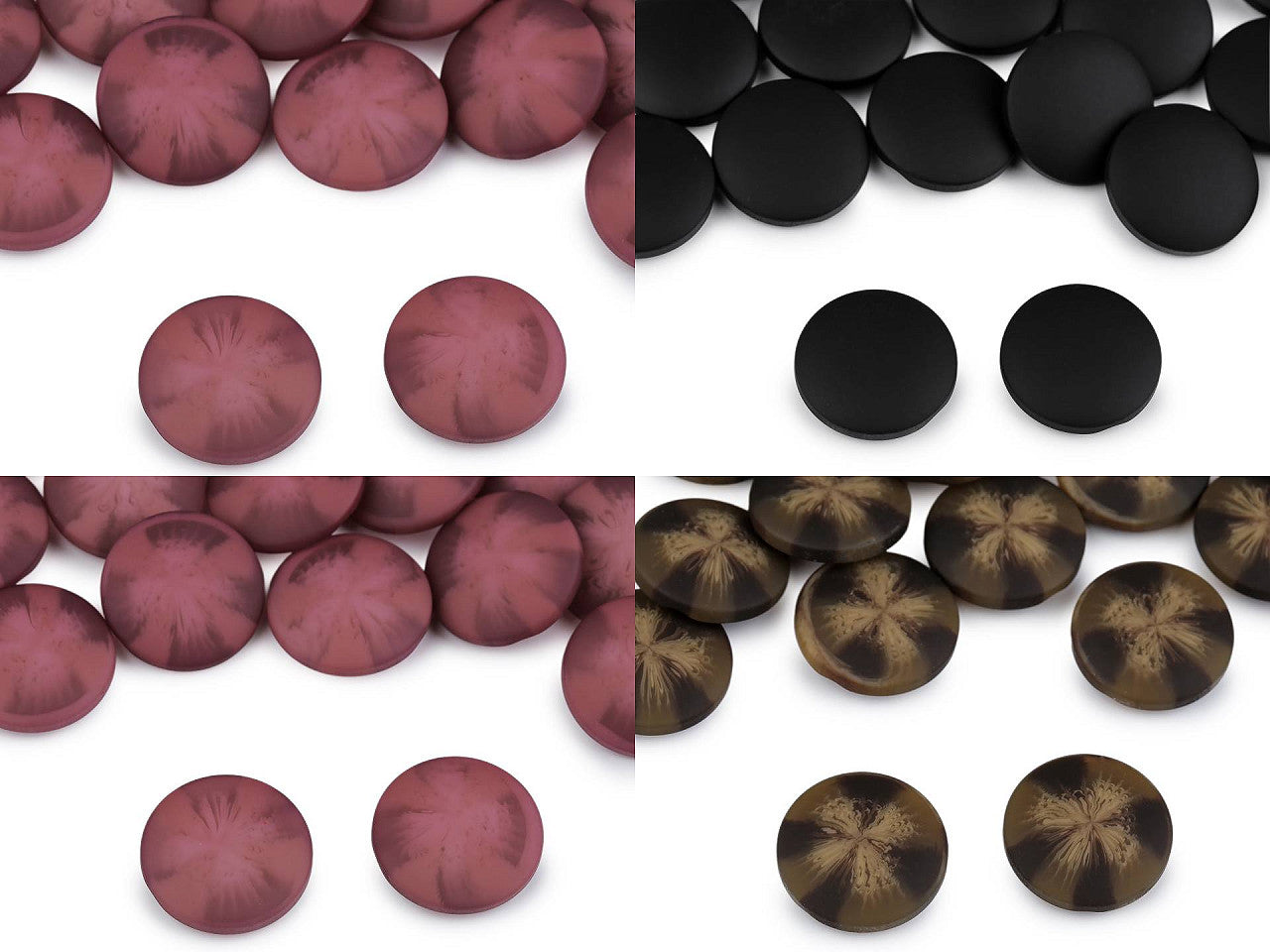 Bouton pour manteaux et vestes - effet velours, tailles 21,1mm, 25,4mm, 30,4mm - 25pc