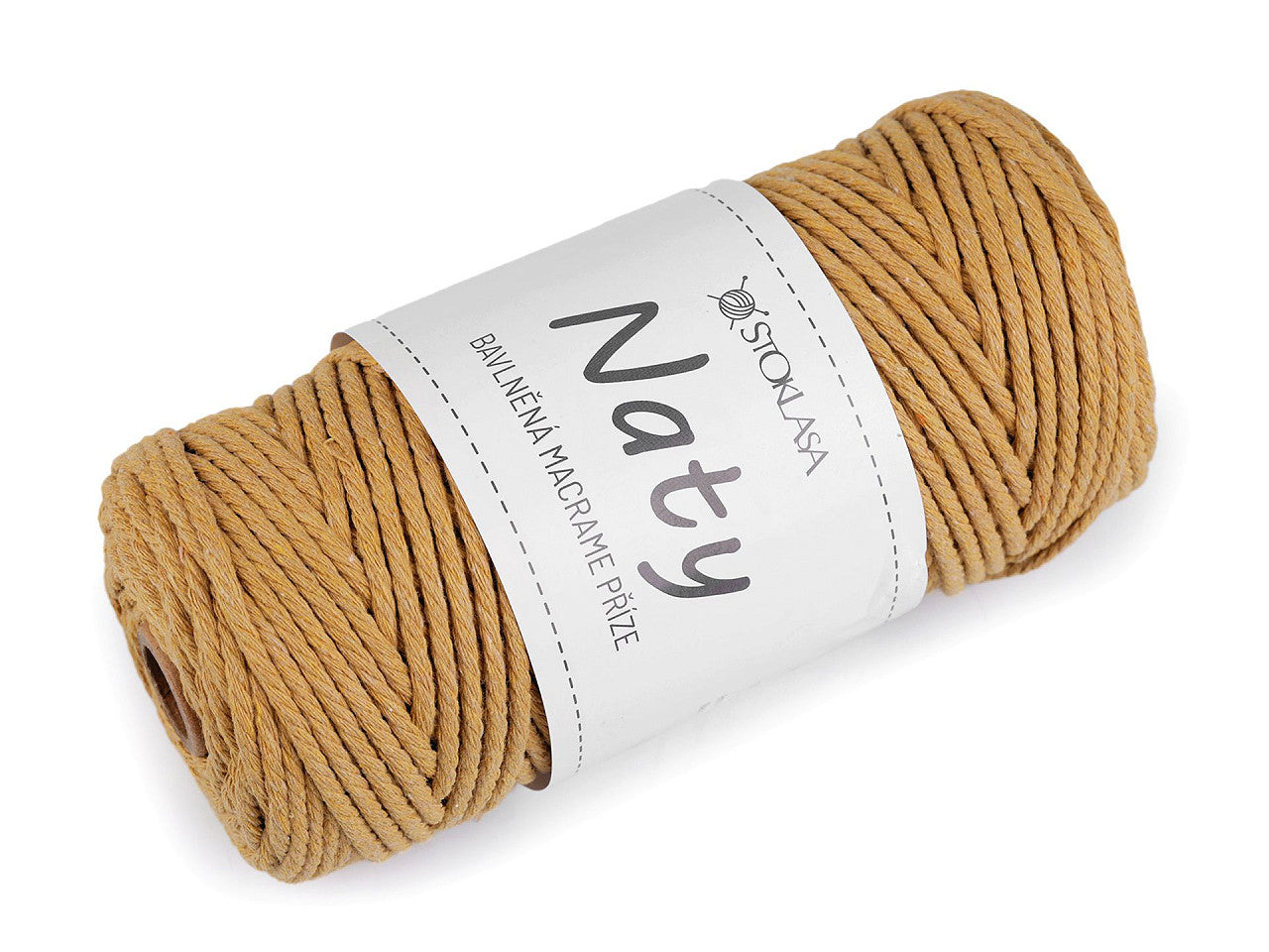 Pelote de laine en coton macramé Naty, Ø 3 mm, peignée - 1pc