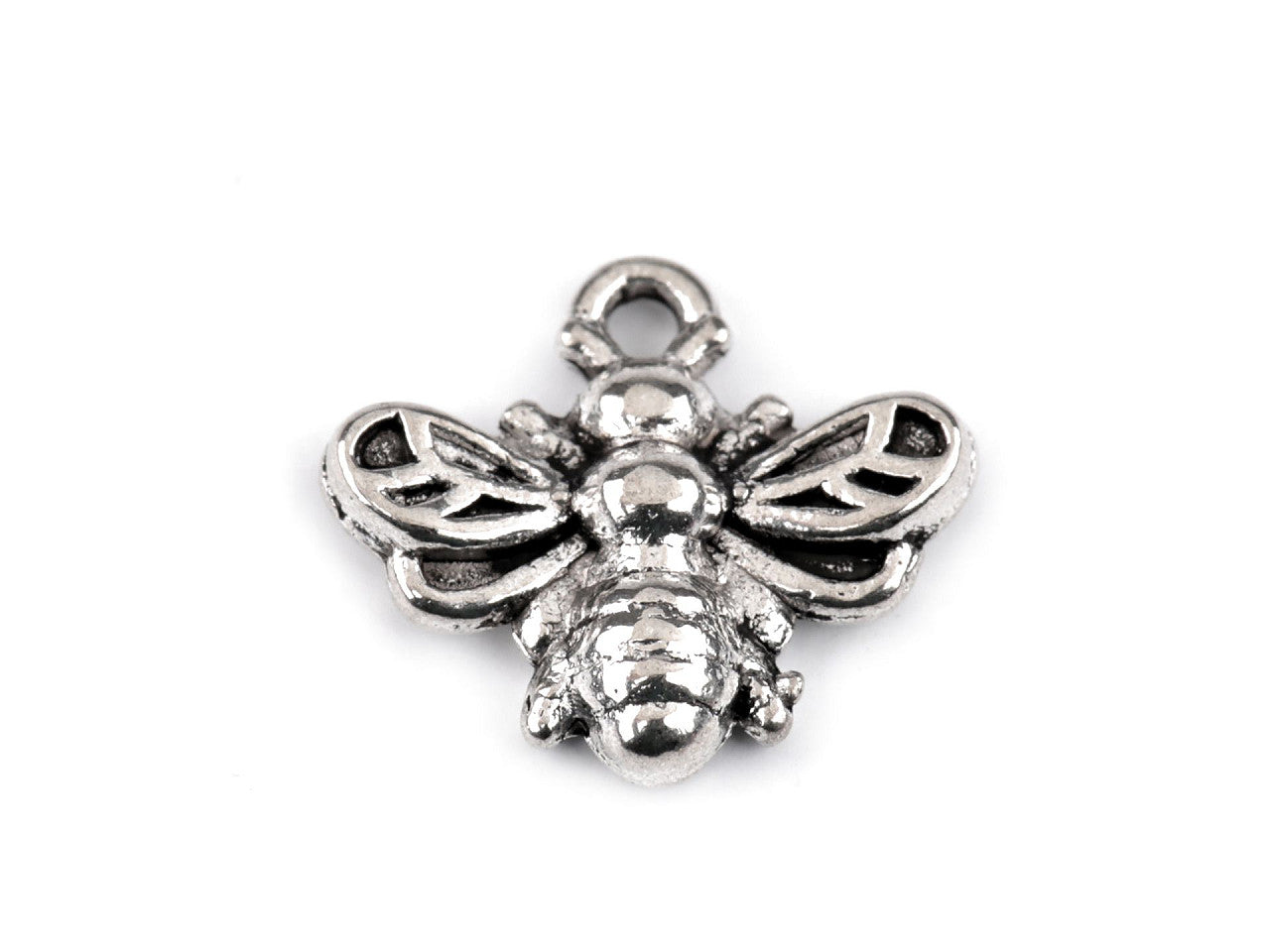 Pendentif/Tirette de FAG métallique, mini abeille, 13 x 11 mm