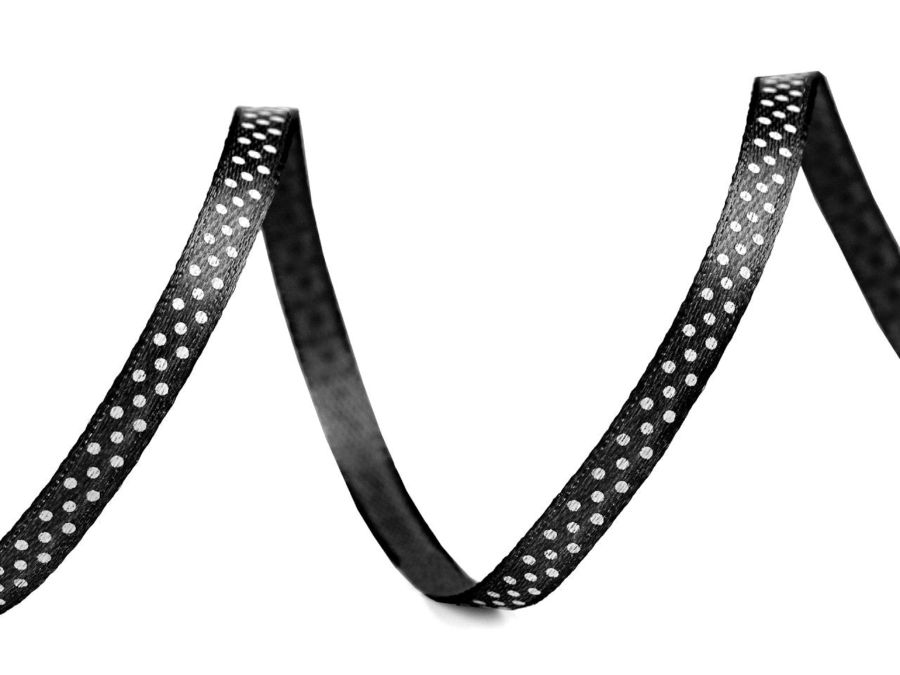 Ruban satiné à pois, largeur 6 mm