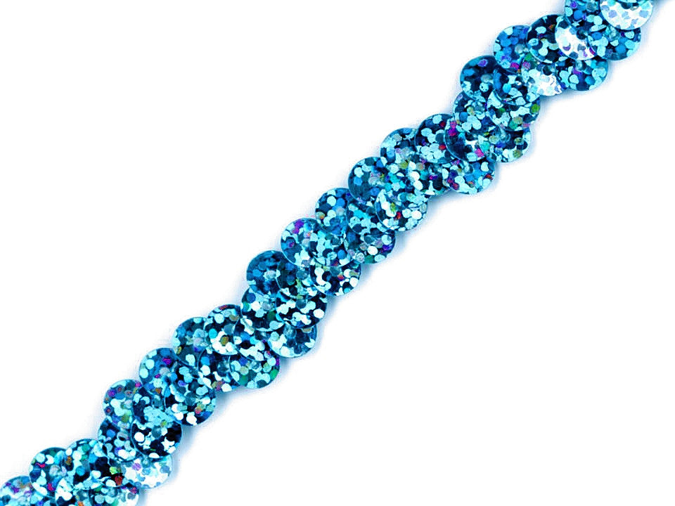 Liseré élastique à sequins, largeur 10 mm - 1m
