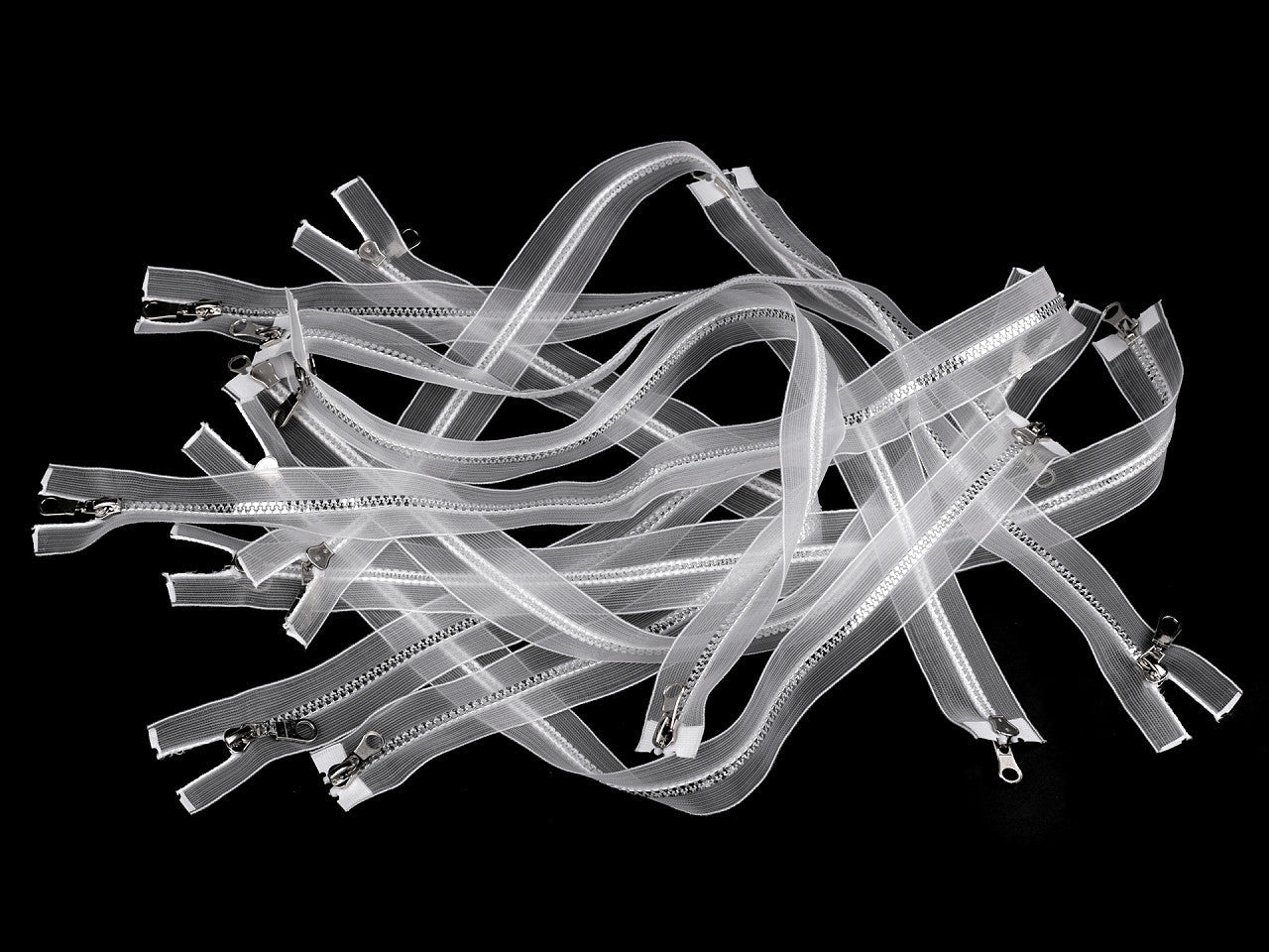 FAG injectée No 5, bidirectionnelle/2 tirettes séparable 90cm transparente