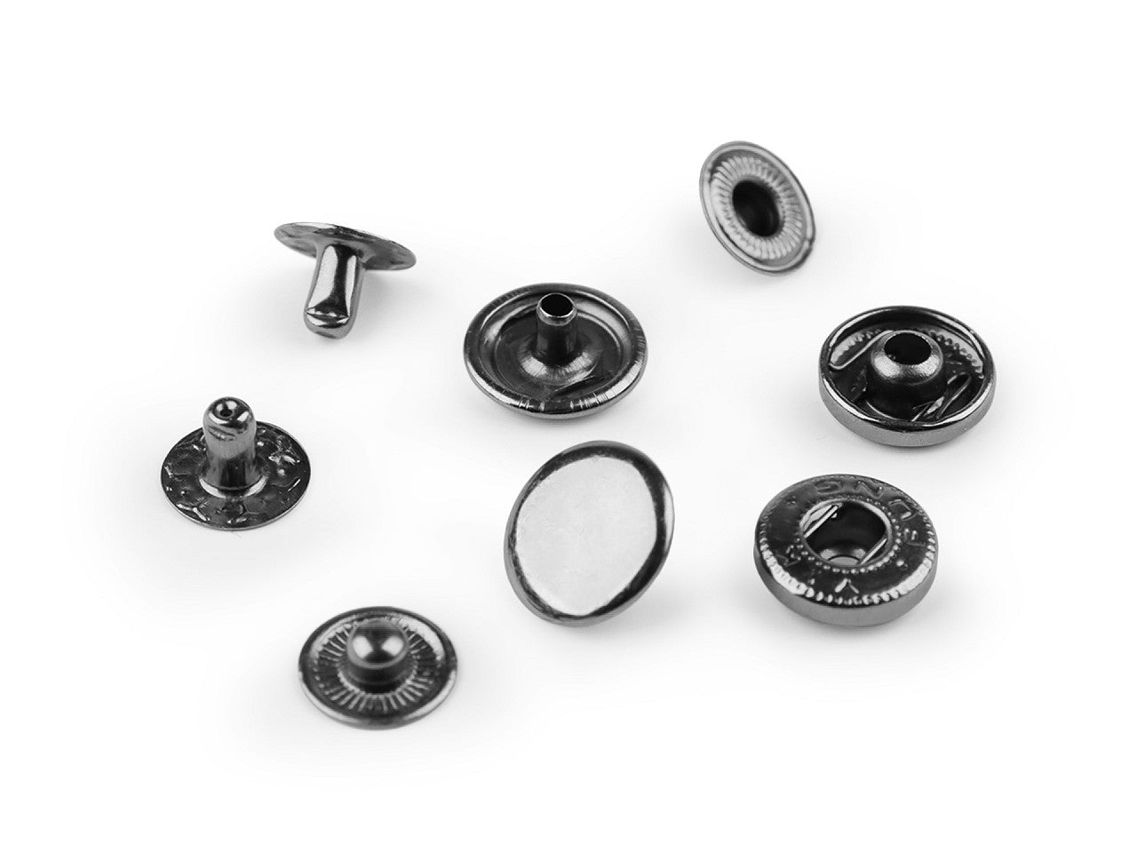Boutons pression, Ø 12 mm, pour tissus moyennement épais - 50set