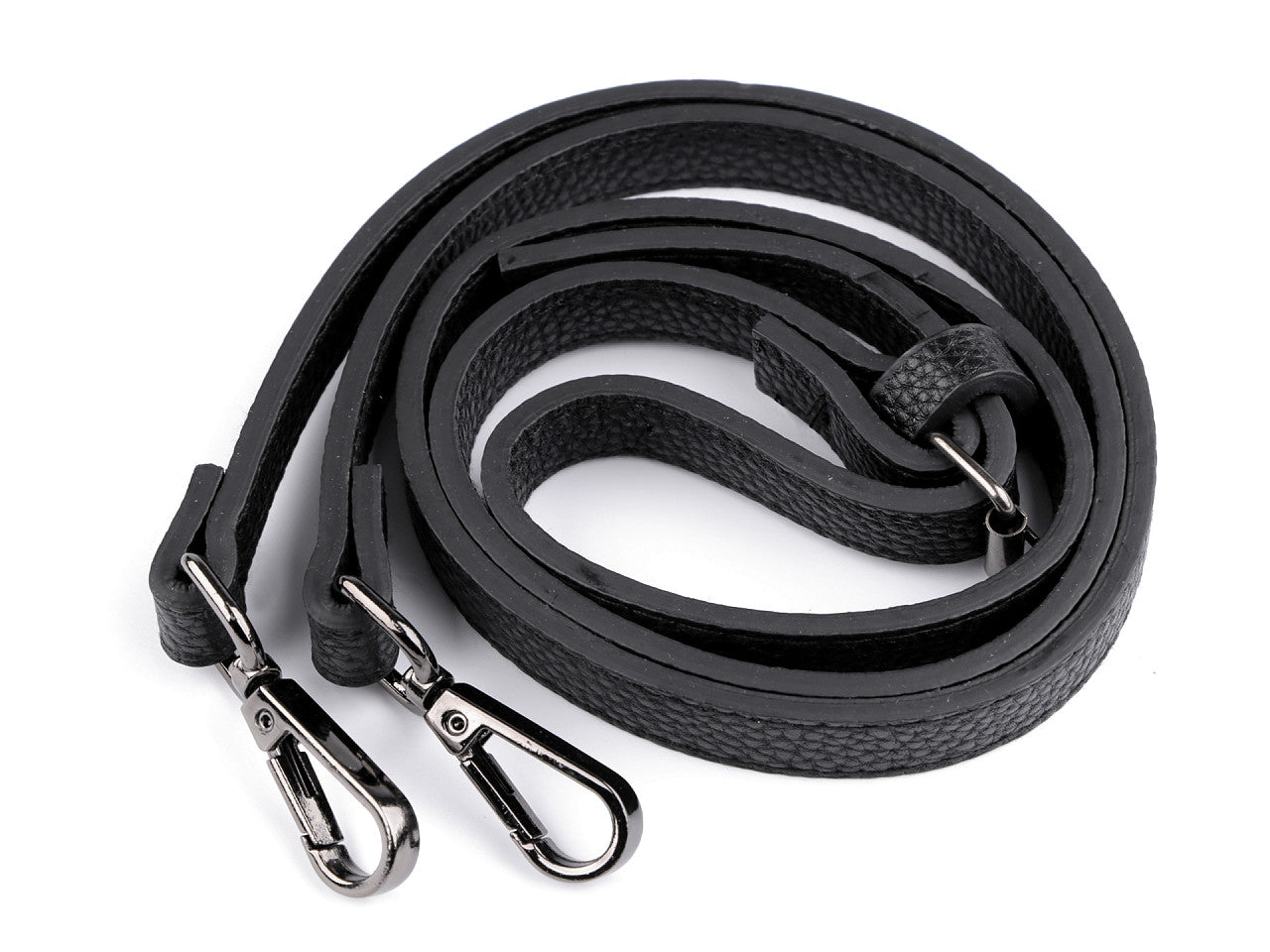 Longue sangle en éco-cuir pour sac à main, avec mousquetons, largeur 1,5 cm