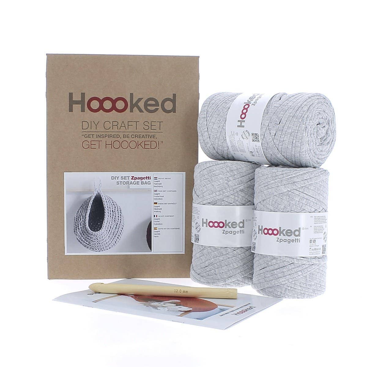 Hoooked - Sac de rangement pour kit de crochet à faire soi-même, gris