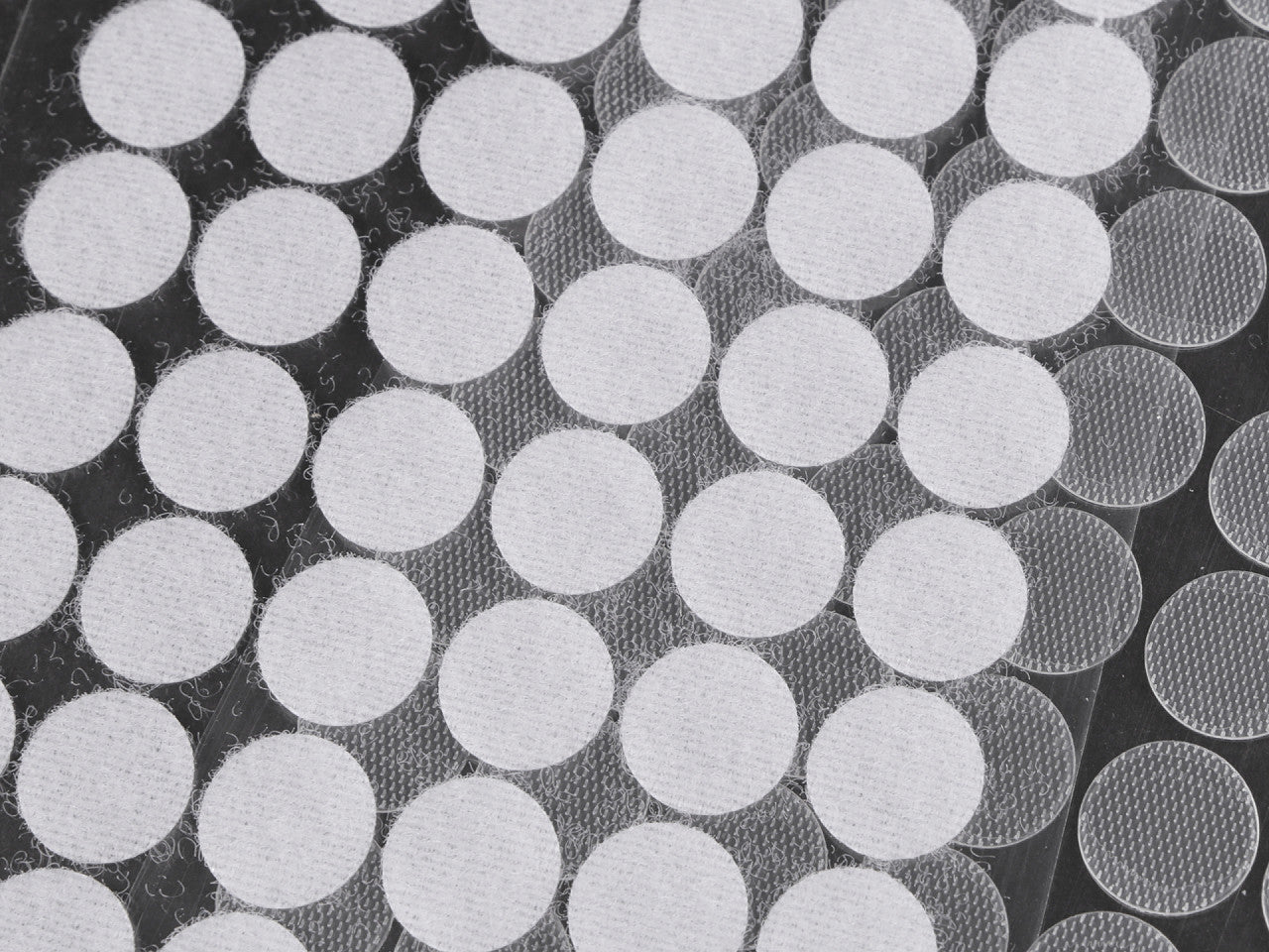 Cercles auto-adhésifs Velcro, Ø 15 mm, transparents - 1carte
