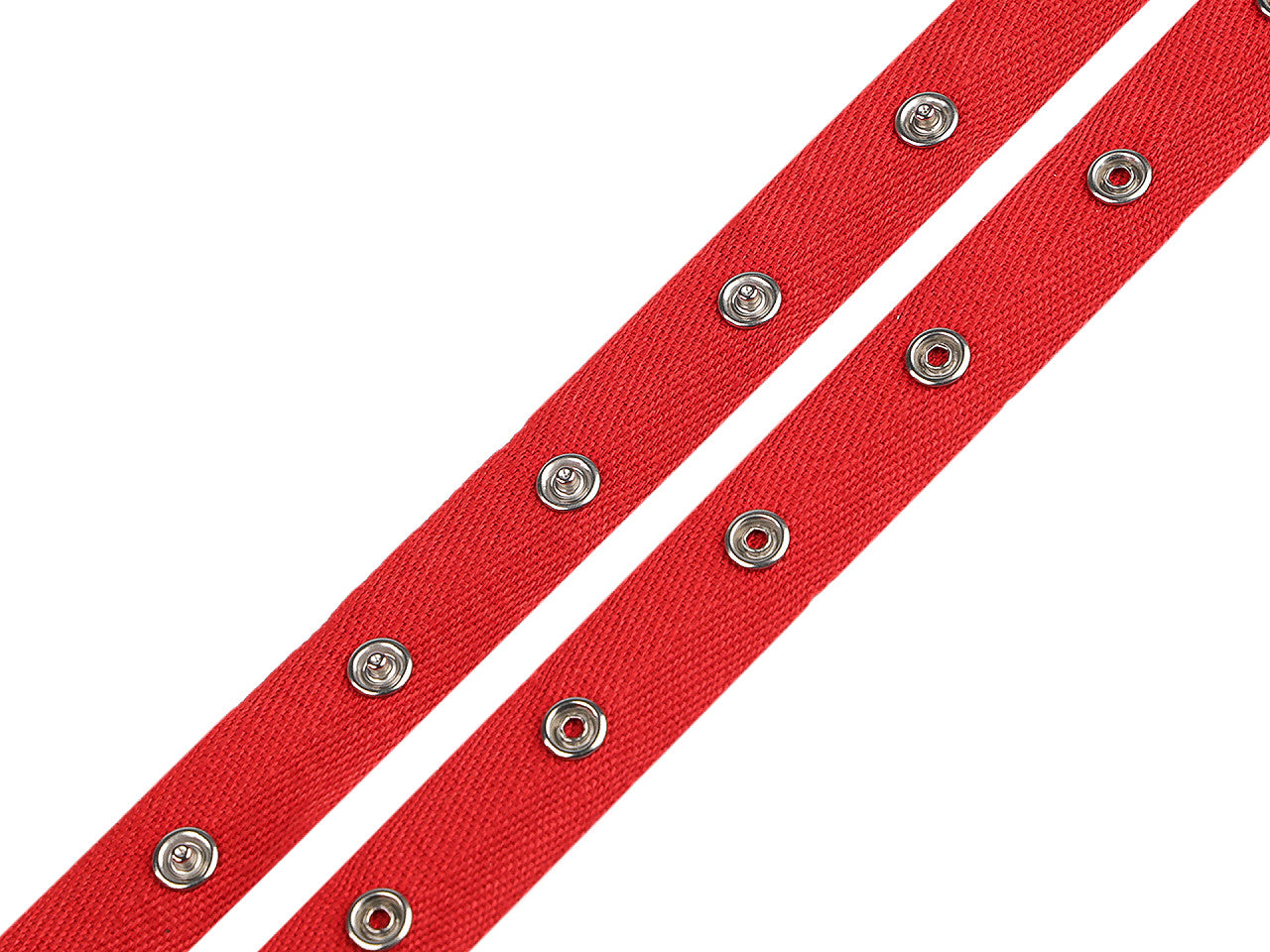 Ruban à boutons pression pour couture, coton, largeur 20 mm - 1m