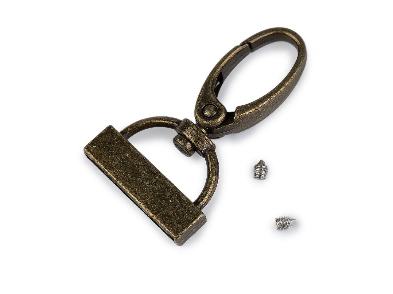 Mousqueton métallique pivotant avec embout pour sangle de 25 mm de large - 1pc