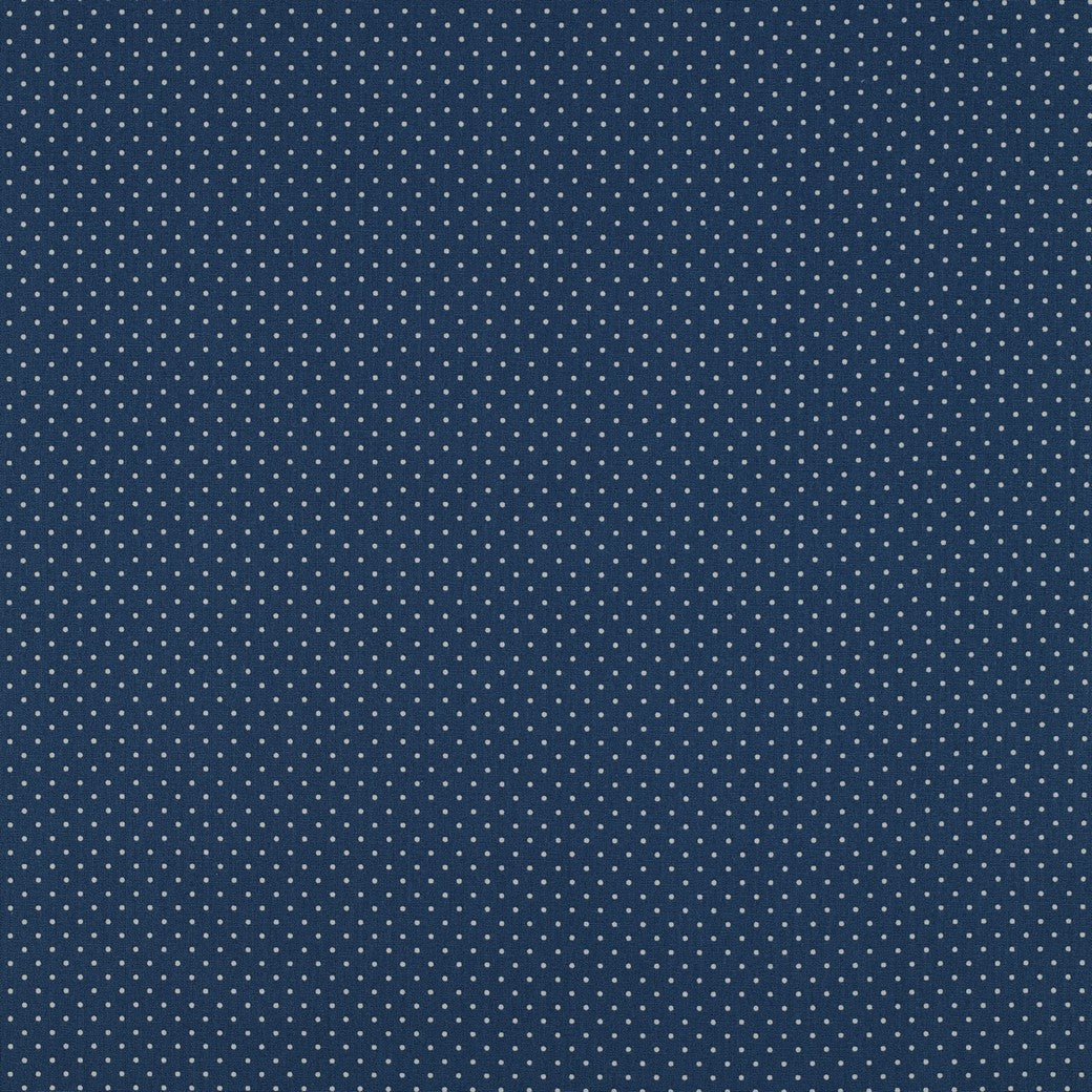 Coton enduit oekotex pois bleu jeans POPPY
