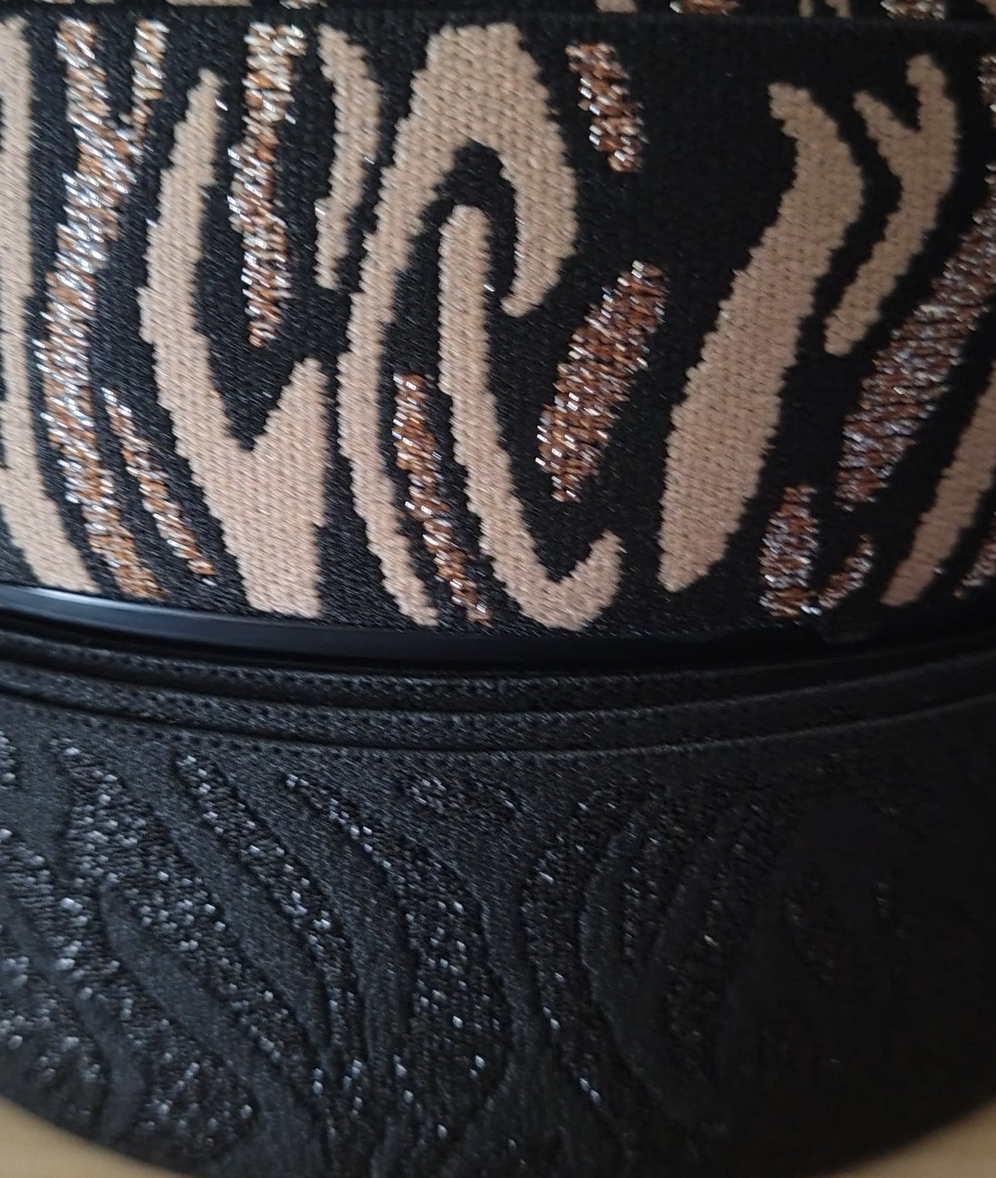 Élastique motif léopard lurex 40 mm