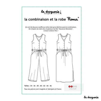 LA DROGUERIE - Patron couture de la combinaison et robe femme "Roma"