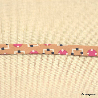 LA DROGUERIE - Biais Awalé - Fond sable - largeur pliée 10 mm