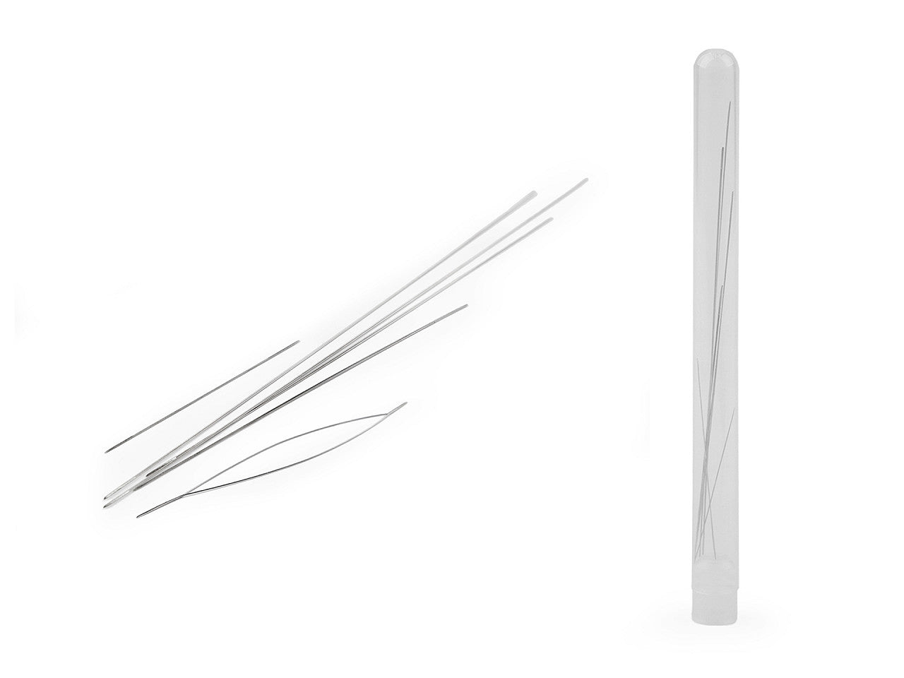 Aiguilles à perles grand œil, assortiment de tailles, 6 pièces - 1tube