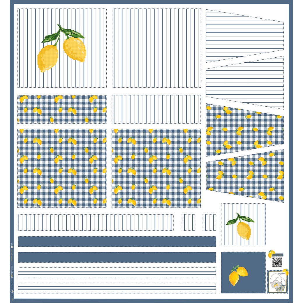 Panneau prêt à coudre – sac citrons
