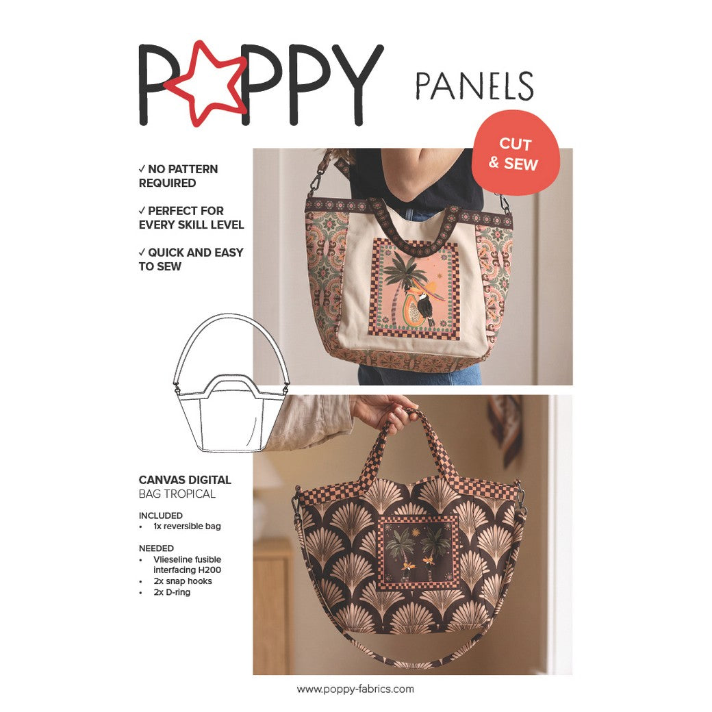 Panneau prêt à coudre – sac tropical
