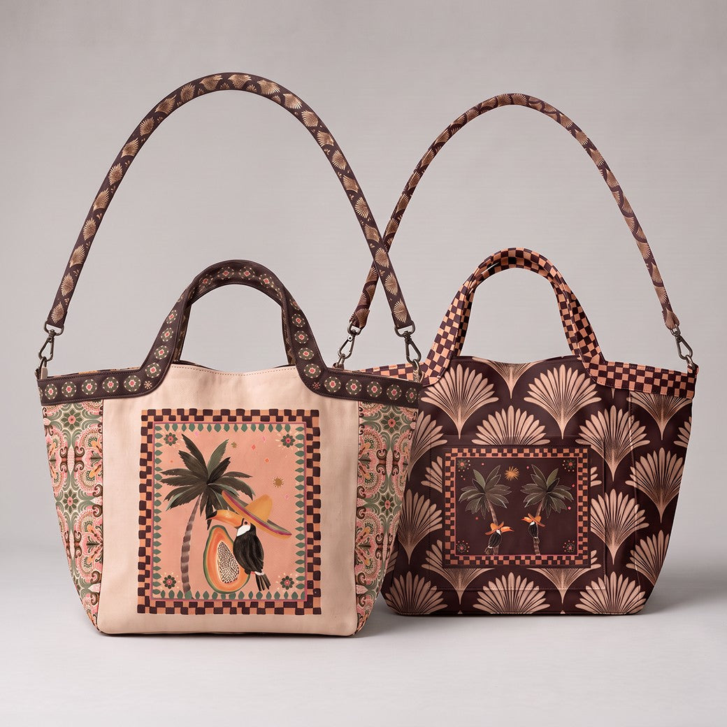 Panneau prêt à coudre – sac tropical