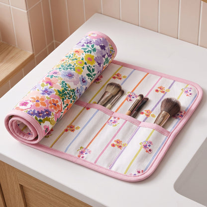 Panneau prêt à coudre – trousse de toilette fleurie