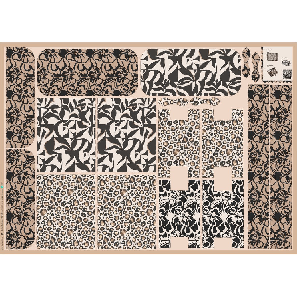 Panneau prêt à coudre – trousse de toilette Animal skin