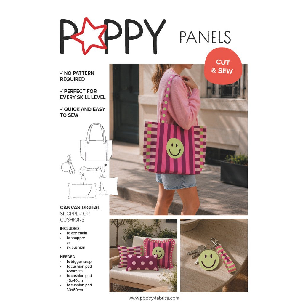 Panneau prêt à coudre – sac ou coussin smiley