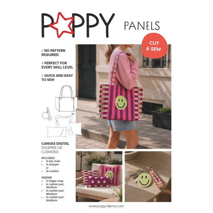 Panneau prêt à coudre – sac ou coussin smiley