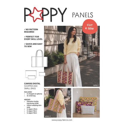 Panneau prêt à coudre – sac à fleurs – rose