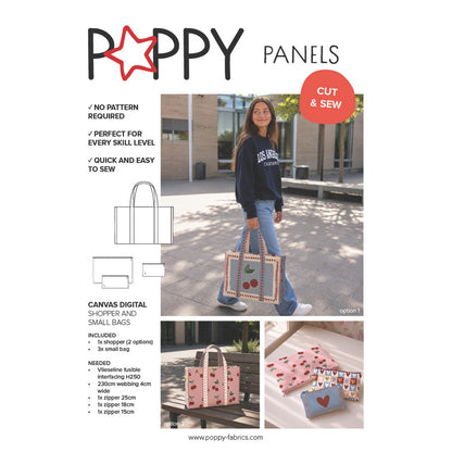 Panneau prêt à coudre – sac cerises