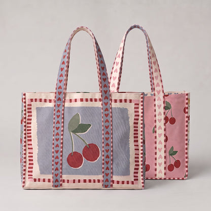 Panneau prêt à coudre – sac cerises