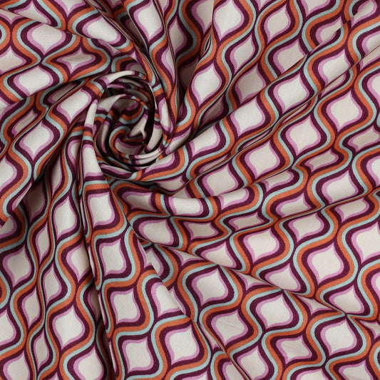 Popeline motifs géométriques retro POPPY (oekotex)