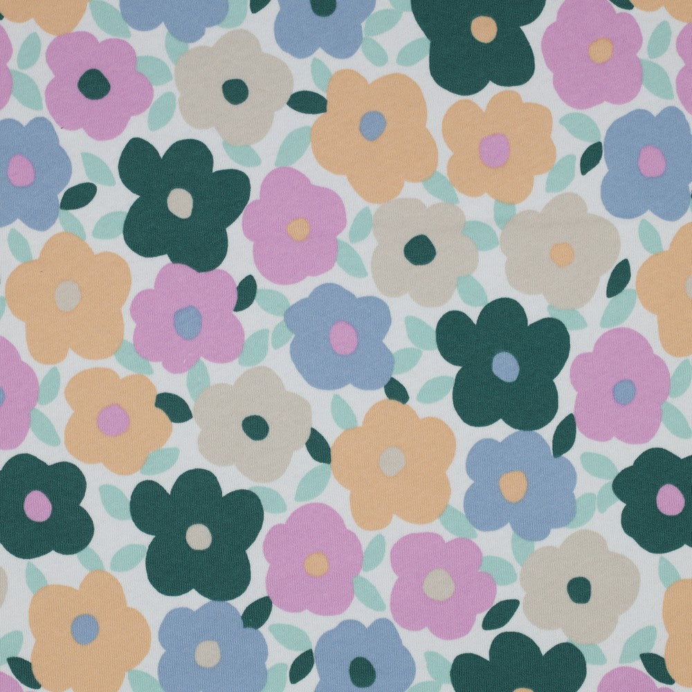 Sweat coton mélangé fleurs pastel POPPY