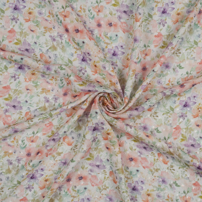 Viscose plumetis imprimé floral ROMANCE - POPPY