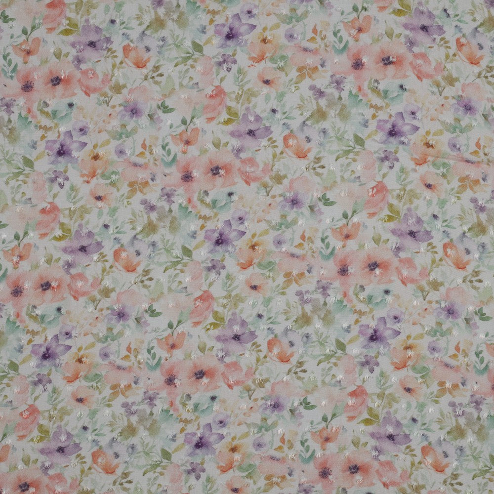 Viscose plumetis imprimé floral ROMANCE - POPPY