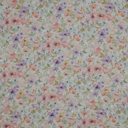 Viscose plumetis imprimé floral ROMANCE - POPPY