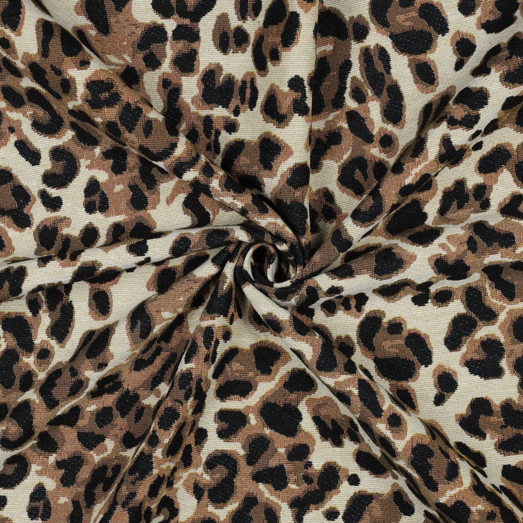 Tissu jacquard gobelin leopard POPPY