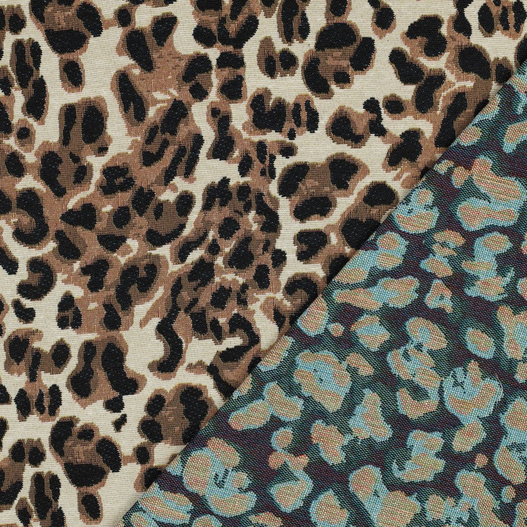 Tissu jacquard gobelin leopard POPPY