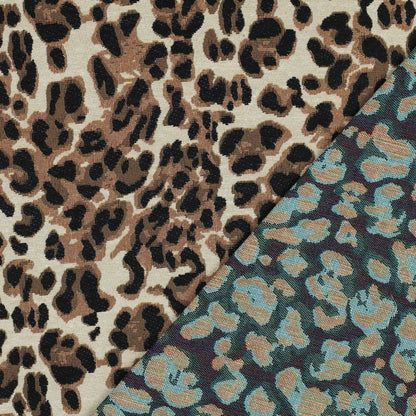 Tissu jacquard gobelin leopard POPPY