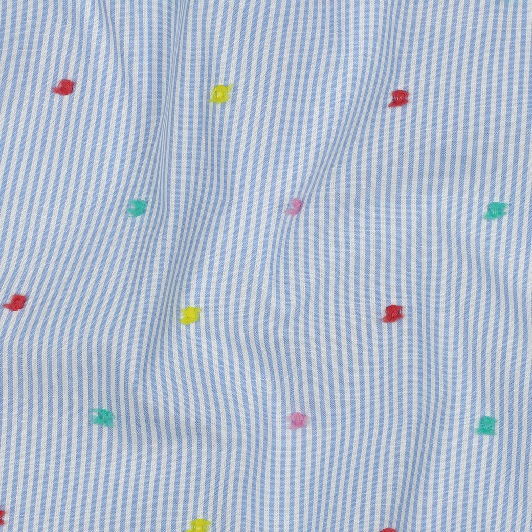 Chambray rayé plumetis