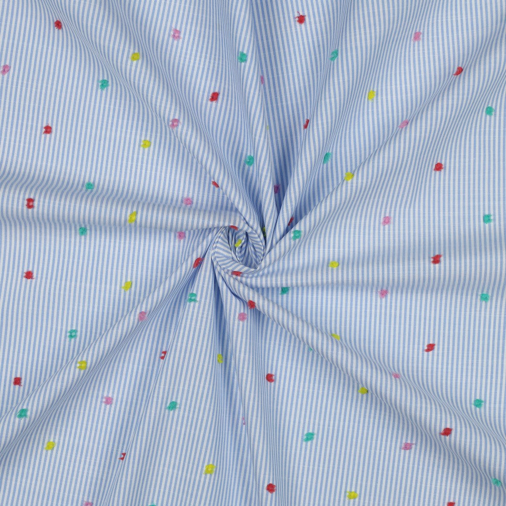 Chambray rayé plumetis