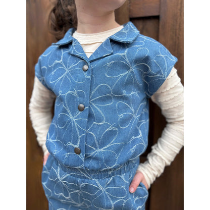 Denim Jacquard Flowers