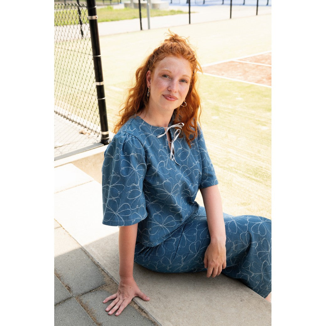 Denim Jacquard Flowers