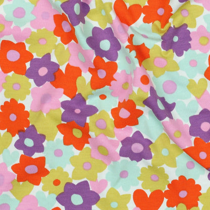 Jersey Flowers – Rouge / citron vert