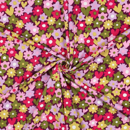 Jersey Flowers – Vert / rose